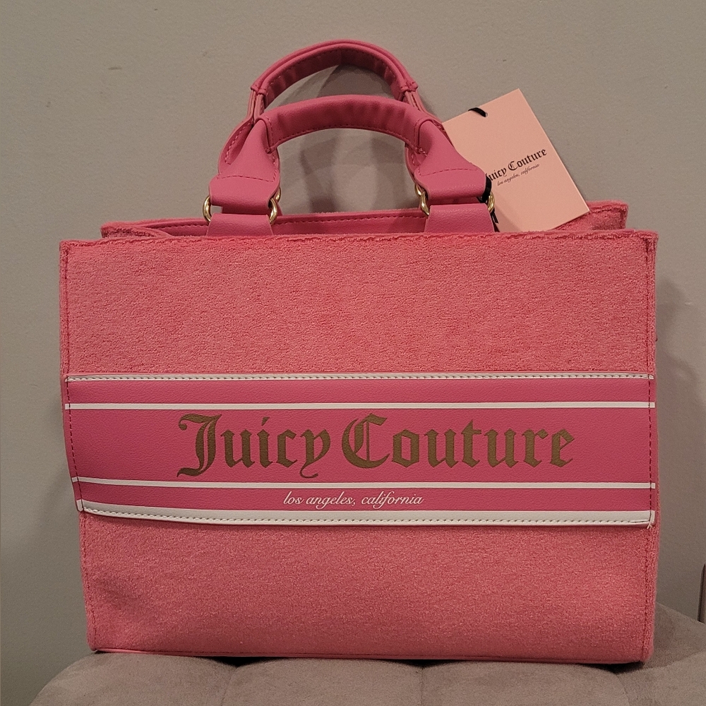 Juicy Couture Pink Terry Cloth Billboard Tote Bag NWT